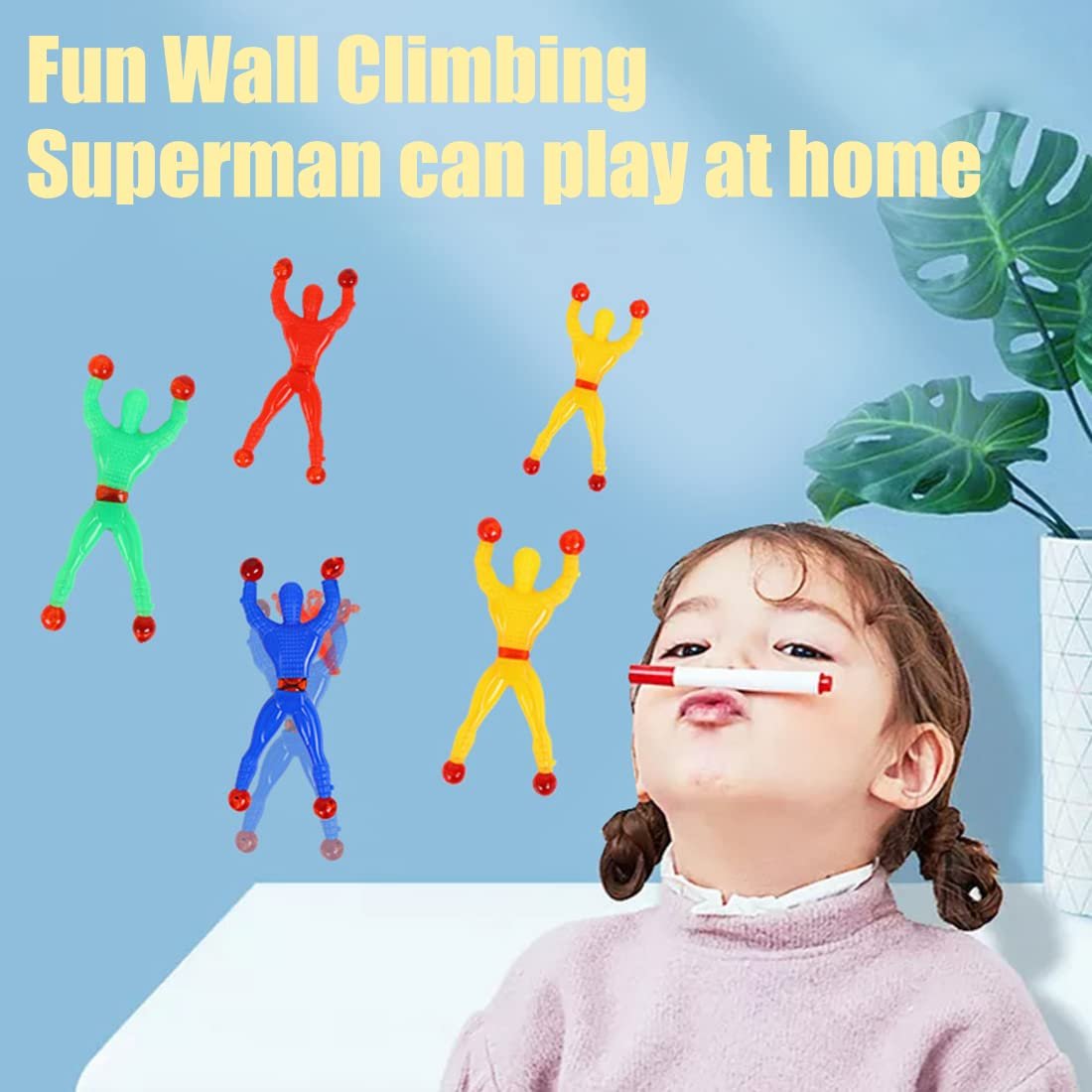 10 Stücke Fensterwanderer Crawler Männer Fensterkrabbler Klettermann Spielzeug Mehrfarbig Klebrige Wand Kletterer Rolling für Kinder Party - Image 5